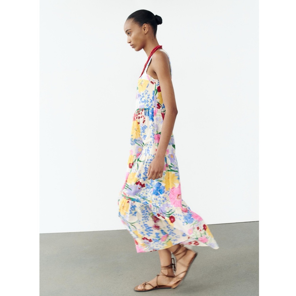 Zara FLORAL PRINT DRESS - Picture 14 of 16